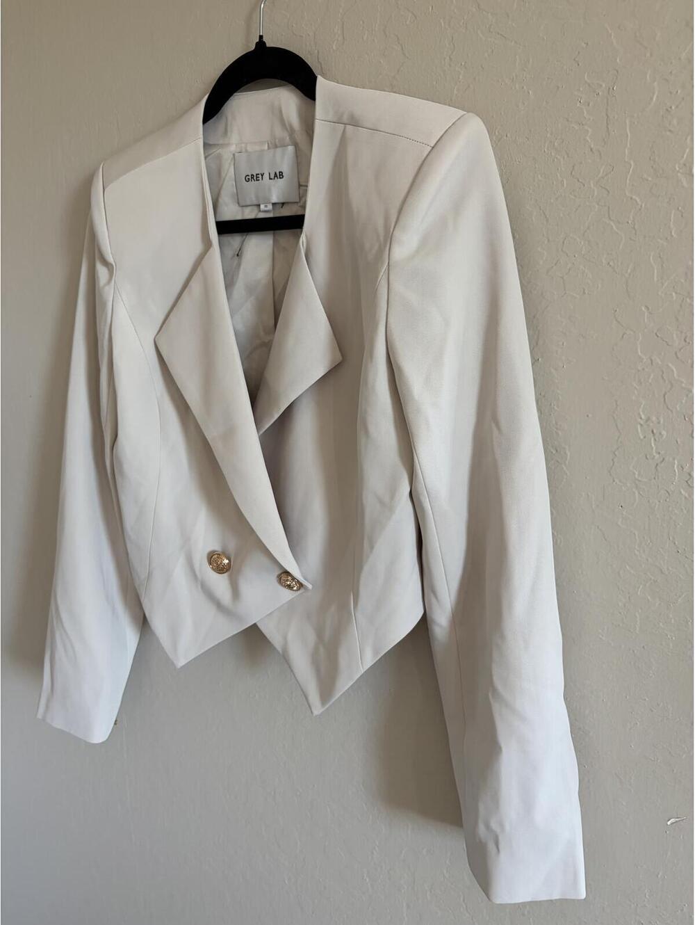 Grey Lap Cropoed Blazer